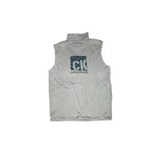 Calvin Klein Jeans Men’s Large Sleeveless 1/4 Zip Vest 100% Cotton CK Logo